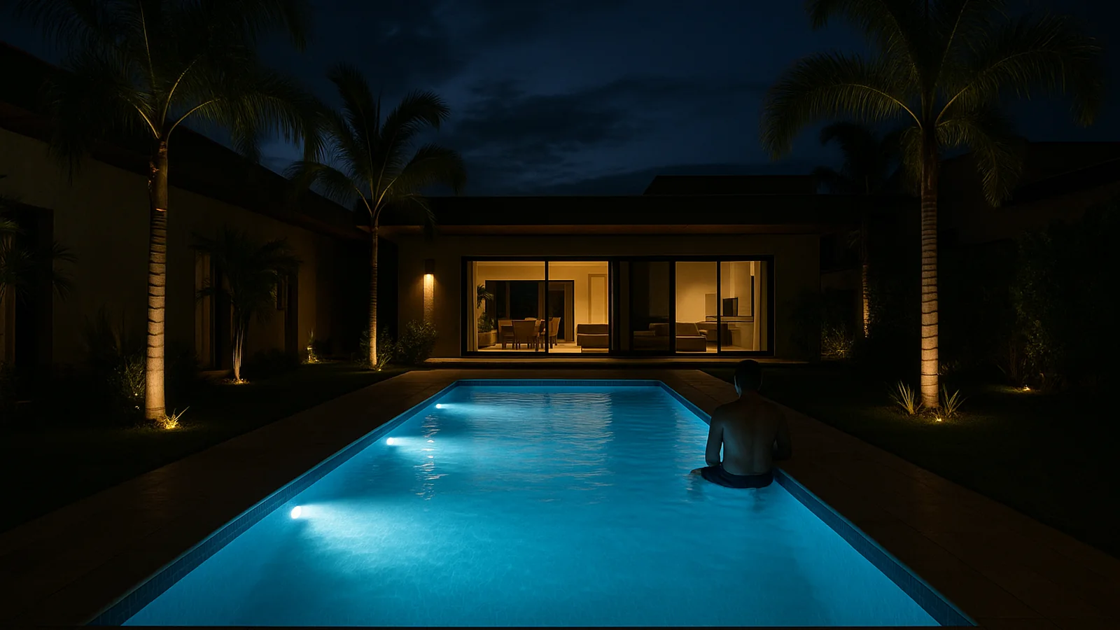 Ilustração: Iluminação LED da piscina: quantos refletores, qual potência e por que 12V